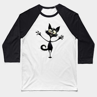 Skinny little cat saying hello Baseball T-Shirt